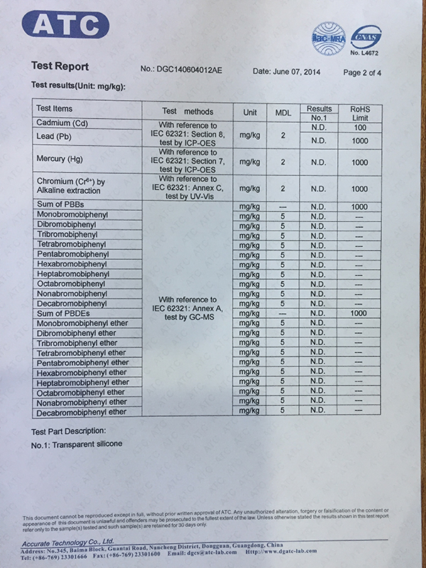 硅胶密封圈ATC检测